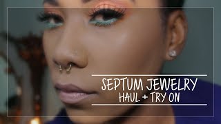 Septum Jewelry Haul  Try On [upl. by Nivrac977]