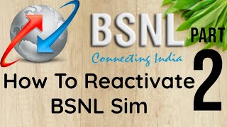 How To Reactivate A Deactivated BSNL Sim  Part 2  How To Activate Bsnl Sim After Expiry SOLVED [upl. by Nelli953]