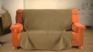 How to Put an Universal Sofa Cover [upl. by Secnarf]