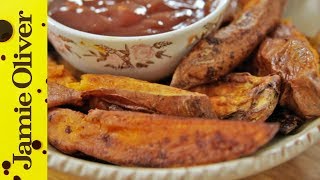 Vegan Roast Sweet Potato Wedges  Tim Livewire Shieff [upl. by Bijan]