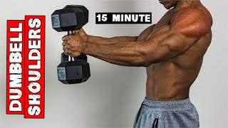 15 Minute Dumbbell Shoulders Workout At Home  No Bench Needed [upl. by Gamages198]