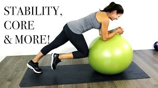 CORE amp MORE Stability Ball WORKOUT  Intermediate Level [upl. by Carilyn]