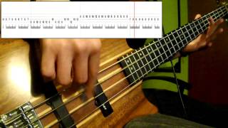 Muse  Hysteria Bass Cover Play Along Tabs In Video [upl. by Aluin]