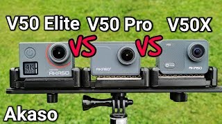 Akaso V50 Elite VS Akaso V50 Pro VS Akaso V50X  Action Camera Comparison [upl. by Uzzial393]