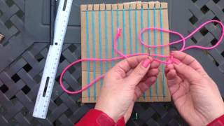 Weaving on a Cardboard Loom part 1 [upl. by Imailiv796]