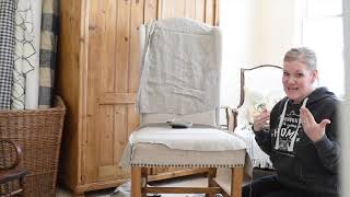 Parsons Chair Slipcover Tutorial  Part 1 [upl. by Nivre137]