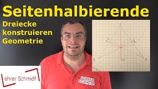 Seitenhalbierende eines Dreiecks konstruieren Schwerpunkt  Geometrie  Mathematik  Lehrerschmidt [upl. by Lisle]