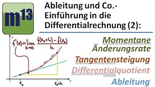 Ableitung  momentane Änderungsrate  Differentialquotient Tangentensteigung [upl. by Rosemarie730]