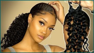 LIFE CHANGING Sleek Ponytail with Extensions Hack on Type 4 Natural Hair [upl. by Namdor]