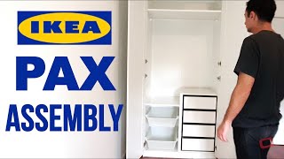 IKEA PAX Wardrobe Assembly With Doors and Soft Closing Hinges [upl. by Fara]