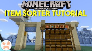 Minecraft Bedrock ITEM SORTER TUTORIAL  Easy Automatic Expandable [upl. by Attirb805]