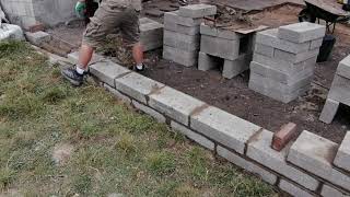 Bricklaying block wall build [upl. by Kealey]