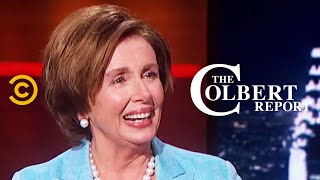 The Colbert Report  Nancy Pelosi Interview [upl. by Cirdla]