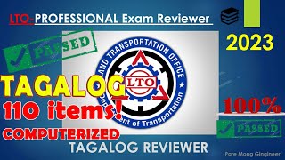 LTO EXAM REVIEWER 2023 PROFESSIONAL TAGALOG [upl. by Adnilab]