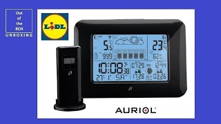 Auriol RadioControlled Weather Station UNBOXING Lidl 20 – 50 °C 100 m 2 x 15 V AAA [upl. by Nner]