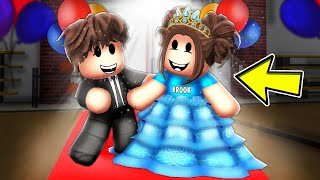 Baby Brooks FIRST SCHOOL DANCE In Roblox Brookhaven [upl. by Quiteria]