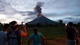 56000 people flee as Philippines volcano spews lava [upl. by Ttelrats]