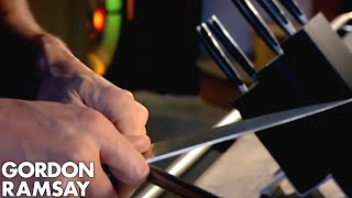 How To Sharpen A Knife  Gordon Ramsay [upl. by Burner]