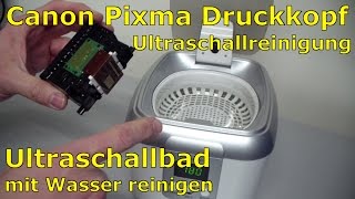 Canon Pixma Druckkopf reinigen mit Ultraschall  Ultrasonic  English  Nederlandse subtitles [upl. by Bopp]