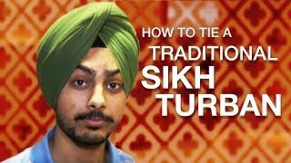 How to tie a traditional Sikh turban [upl. by Hajed820]