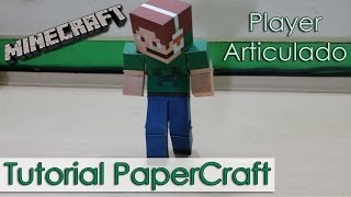 Tutorial PaperCraft Minecraft  Player Articulado  Animated Player  Bendable [upl. by Ullman690]