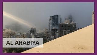 4K footage of Lebanon explosion shows Beirut Port blast unfolding in slow motion [upl. by Annayehc]