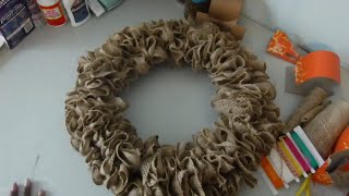 Very Simple Ruffle Burlap Wreath [upl. by Peta]