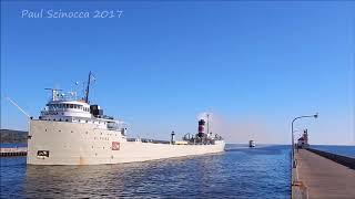 Steamer Alpena Arriving Duluth with an AWESOME Captains Salute [upl. by Ardnosak968]