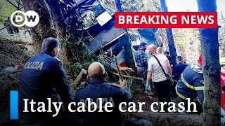 At least nine dead after cable car drops in the Italian Alps  DW News [upl. by Agiaf36]