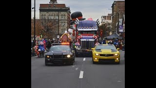 Optimus Prime truck leads as Grand Marshal for 2017 Santa Parade [upl. by Adnim391]