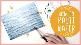 How To Paint Ocean Water with Watercolor Tutorial [upl. by Perkins]