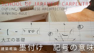 大工の基礎墨付け 記号の意味の解説 [upl. by Ruford]