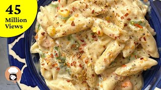 Pasta in White Sauce  White Sauce Pasta  Indian Style WHITE SAUCE pasta Recipe  Flavours Of Food [upl. by Piers]