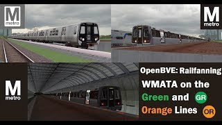 OpenBVE DC Metro Railfanning WMATA Green and Orange Lines [upl. by Dupaix]