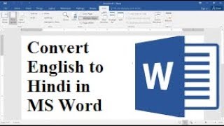 Convert English to Hindi in MS Word [upl. by Ecienaj]