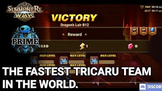 GenesisPrime The Fastest Tricaru Team In The World  Summoners War [upl. by Adiasteb275]