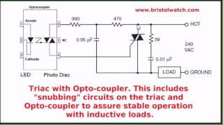 Review AC Relay Circuits Optocouplers Triacs [upl. by Galliett]