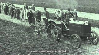 Tractor Trials archive video from the 1930s  old film of working machines [upl. by Colfin]