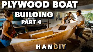 Building a Plywood Boat  Part 4  First Epoxy Layer Daggerboard and Rudder shaping [upl. by Gerianna]