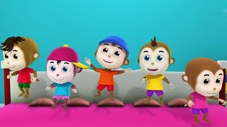 Five Little Monkeys  kids songs and nursery rhymes for children [upl. by Ayle]