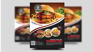 How to Create a Professional Flyer in Photoshop Restaurant Flyer [upl. by Aznaed]