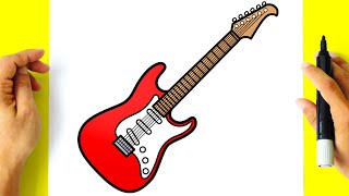 Como DESENHAR uma GUITARRA  Como DIBUJAR una GUITARRA  How to DRAW an ELECTRIC GUITAR [upl. by Brag]