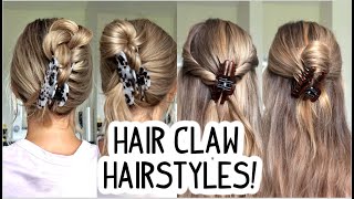 HOW TO EASY amp QUICK CLAW CLIP HAIRSTYLES Short Medium and Long Hairstyles [upl. by Nimajnab]