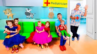 Five Kids Doctor Checkup Song  more Childrens Songs and Videos [upl. by Pagas]