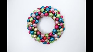 HOW TO MAKE A DIY Christmas Ornament Wreath [upl. by Drofxer]