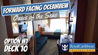 Oasis of the Seas  Forward Facing Oceanview Stateroom Tour amp Review 4K  Royal Caribbean Cruise [upl. by Anauqahc]