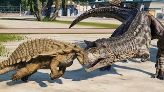 Polacanthus Nodosaurus amp 2 Carnotaurus Breakout amp Fight Jurassic World Evolution 4K 60FPS [upl. by Bondy]