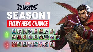 EVERY HERO CHANGE for Season 1  Marvel Rivals [upl. by Aikrehs]