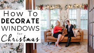 CHRISTMAS DECORATING  How to Decorate Windows for Christmas [upl. by Ellekim300]