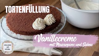 Tortenfüllung Vanille MascarponeMascarponeSahne CremeVanilyalı pasta kremasıVanilla frosting [upl. by Pattie]